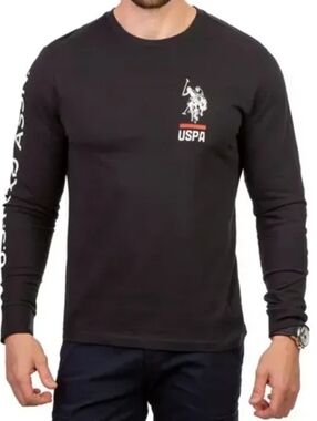 U.S. Polo Assn. Men's Black Long Sleeve Logo Shirt